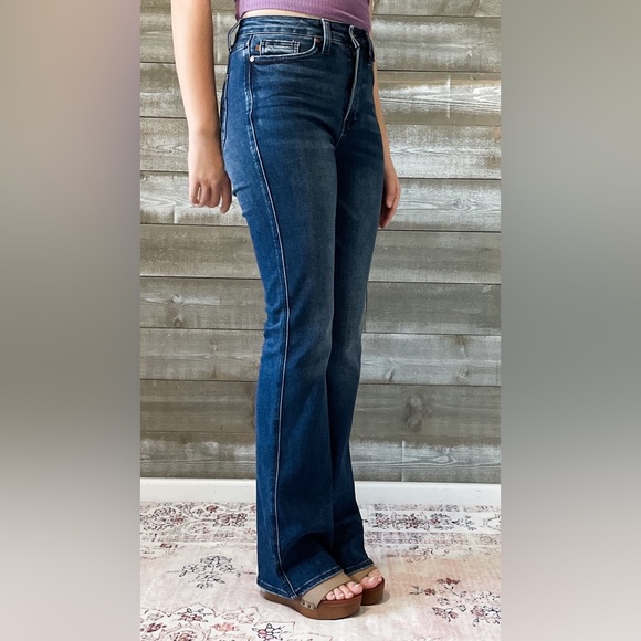 judy blue tummy control back pocket embroidered bootcut jeans long inseam 88786 - Picture 7 of 16
